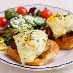 Bacon Gryere Croissant Egg Toast