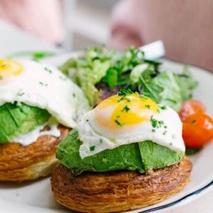 Avocado Croissant Egg Toast
